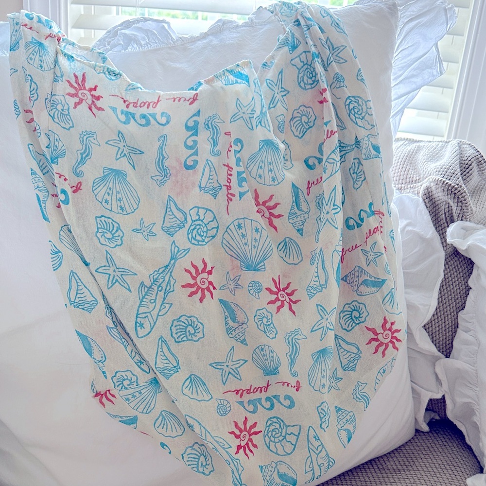 Free People Seashell Print Large Reusable Bag